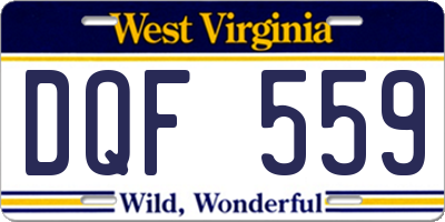 WV license plate DQF559