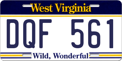 WV license plate DQF561