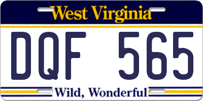 WV license plate DQF565