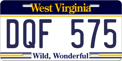 WV license plate DQF575