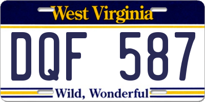 WV license plate DQF587