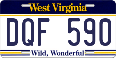 WV license plate DQF590