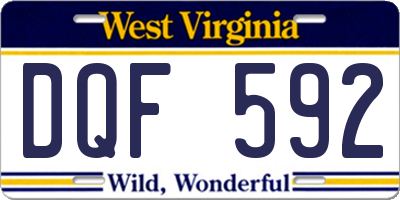 WV license plate DQF592