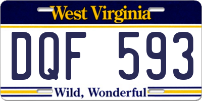 WV license plate DQF593