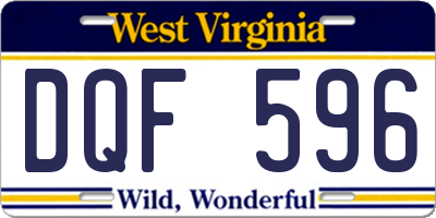 WV license plate DQF596