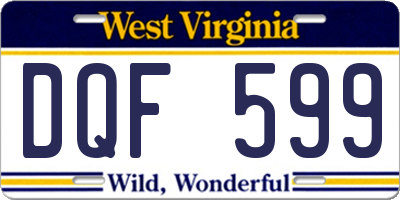 WV license plate DQF599