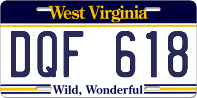 WV license plate DQF618