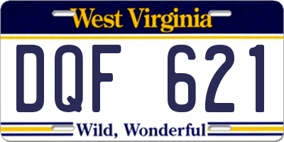WV license plate DQF621