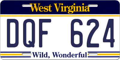 WV license plate DQF624