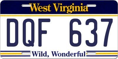WV license plate DQF637