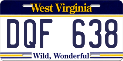 WV license plate DQF638