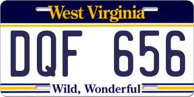 WV license plate DQF656
