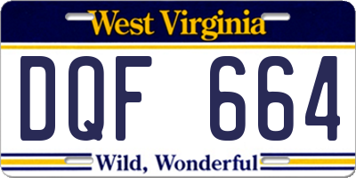WV license plate DQF664
