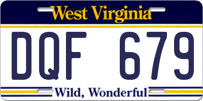 WV license plate DQF679