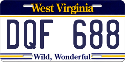 WV license plate DQF688