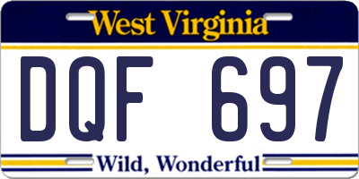 WV license plate DQF697