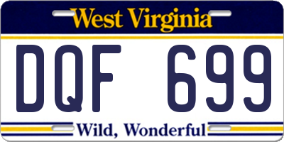 WV license plate DQF699