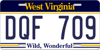WV license plate DQF709