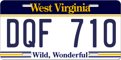 WV license plate DQF710