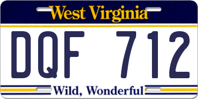 WV license plate DQF712