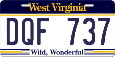 WV license plate DQF737