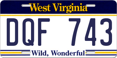 WV license plate DQF743