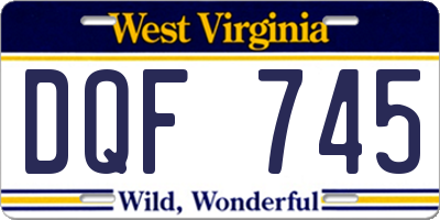 WV license plate DQF745