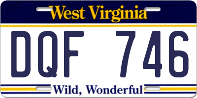 WV license plate DQF746