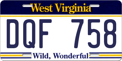 WV license plate DQF758
