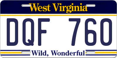WV license plate DQF760