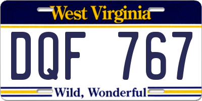 WV license plate DQF767