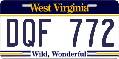 WV license plate DQF772