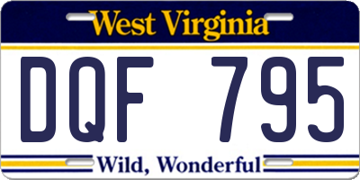 WV license plate DQF795