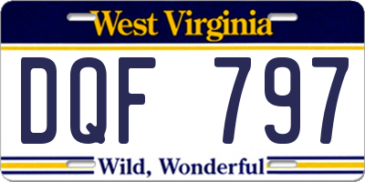 WV license plate DQF797