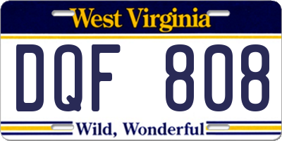 WV license plate DQF808