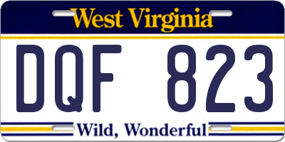 WV license plate DQF823