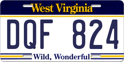 WV license plate DQF824