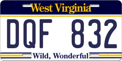 WV license plate DQF832