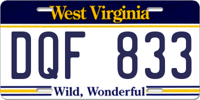 WV license plate DQF833