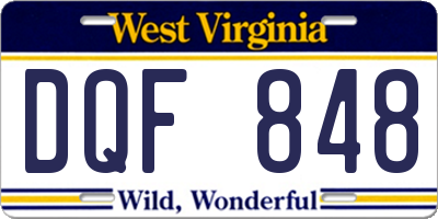 WV license plate DQF848
