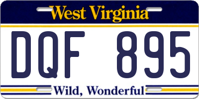 WV license plate DQF895