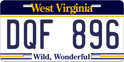 WV license plate DQF896