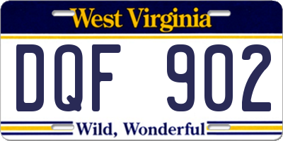 WV license plate DQF902
