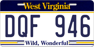 WV license plate DQF946