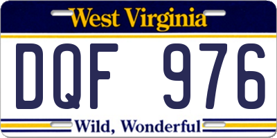 WV license plate DQF976