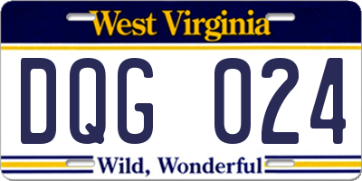 WV license plate DQG024