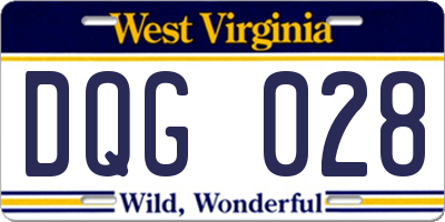 WV license plate DQG028