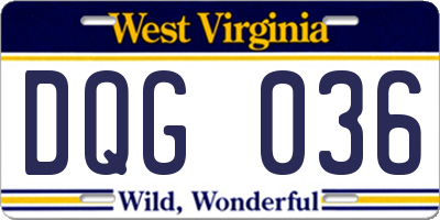 WV license plate DQG036