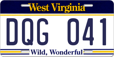 WV license plate DQG041