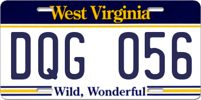 WV license plate DQG056